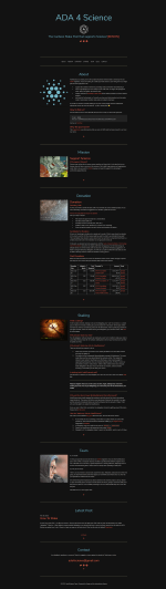 Whole page screenshot of the Ada4Science webpage